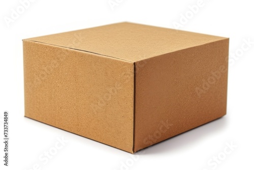 Brown cardboard box isolated on white background © Tisha
