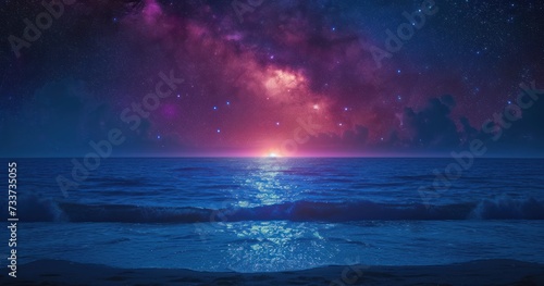 Amazing starry sky over sea at night © Tisha