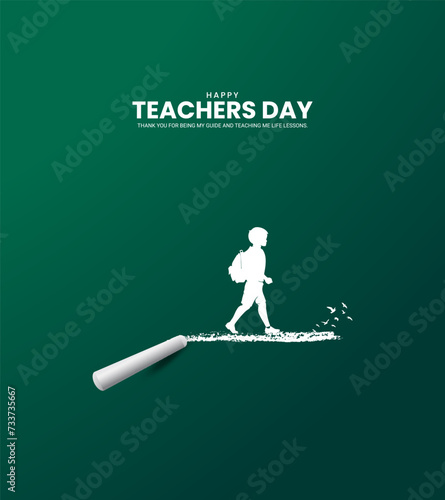 Happy Teachers Day. Creative  Design for banner poster, 3D Illustration