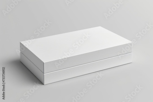 Top view of close white plain shoebox mockup on isolated background © Tisha