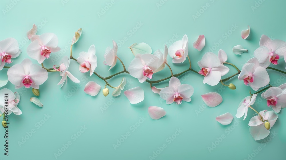 Sunlight peeks through the petals of a pristine white orchid, casting soft shadows and highlighting its intricate details Sunlight peeks through the petals of a pristine white orchid, casting soft shadows and highlighting its intricate details