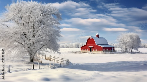 Fototapeta Naklejka Na Ścianę i Meble -  cold farm winter