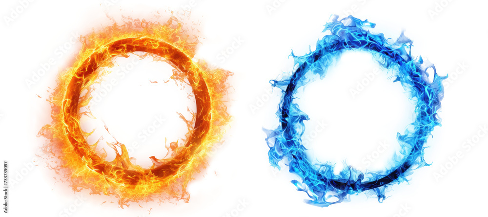 Set of rings of fire isolated on transparent background. Set of rings of fire isolated on transparent background.