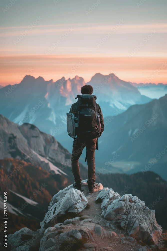 hiking in the mountains