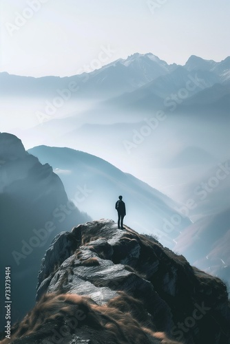 person on the top of the mountain © Katsyarina