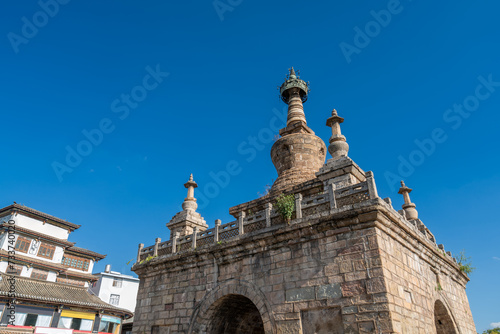 The Vajra Pagoda of Miaozhan Temple with a history of more than 500 years, Kunming, China photo