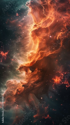 Galaxy nebula illustration. Vertical background 
