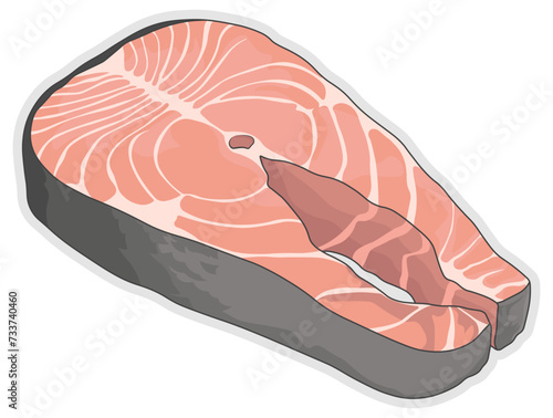 vector piece of fish without background