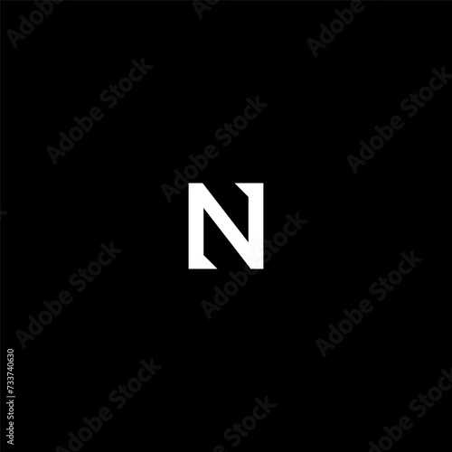 N initial Letter Logo design vector minimalist icon design