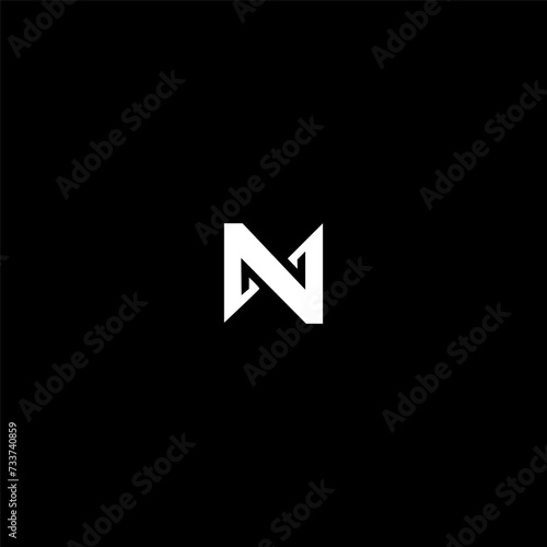 N initial Letter Logo design vector minimalist icon design
