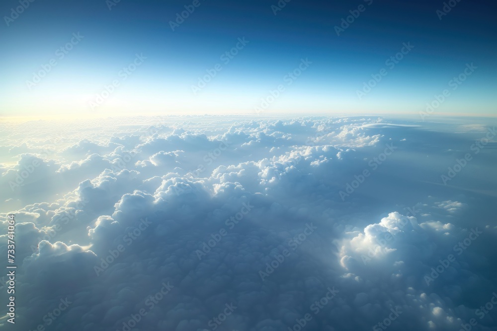Fototapeta premium Closeup ethereal dreamy clouds, thousands of miles high in the sky