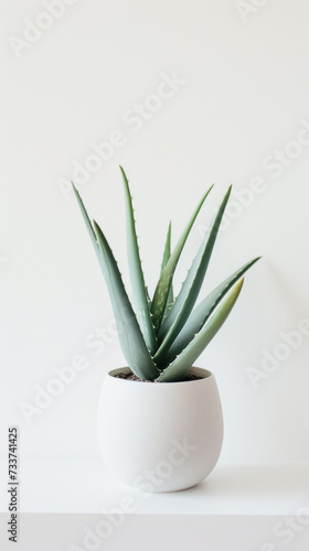 Aloem Plant in a White Pot