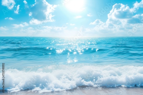 Summer sea with sparkling waves and blue sunny sky © Tisha