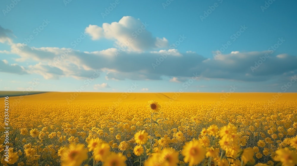 Obraz premium Rapeseed field in full bloom,