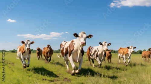 farm cows running