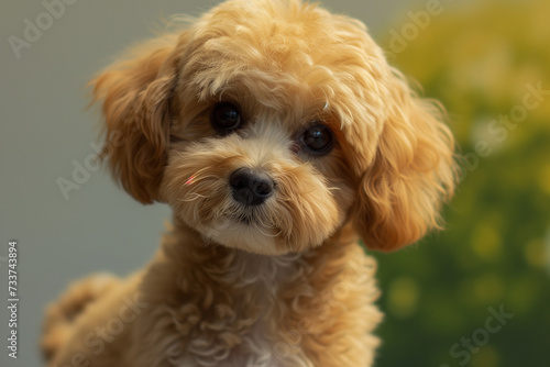 Cute puppy maltipoo in park