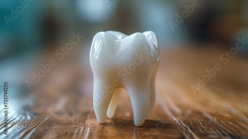 Tooth Model on Wooden Table