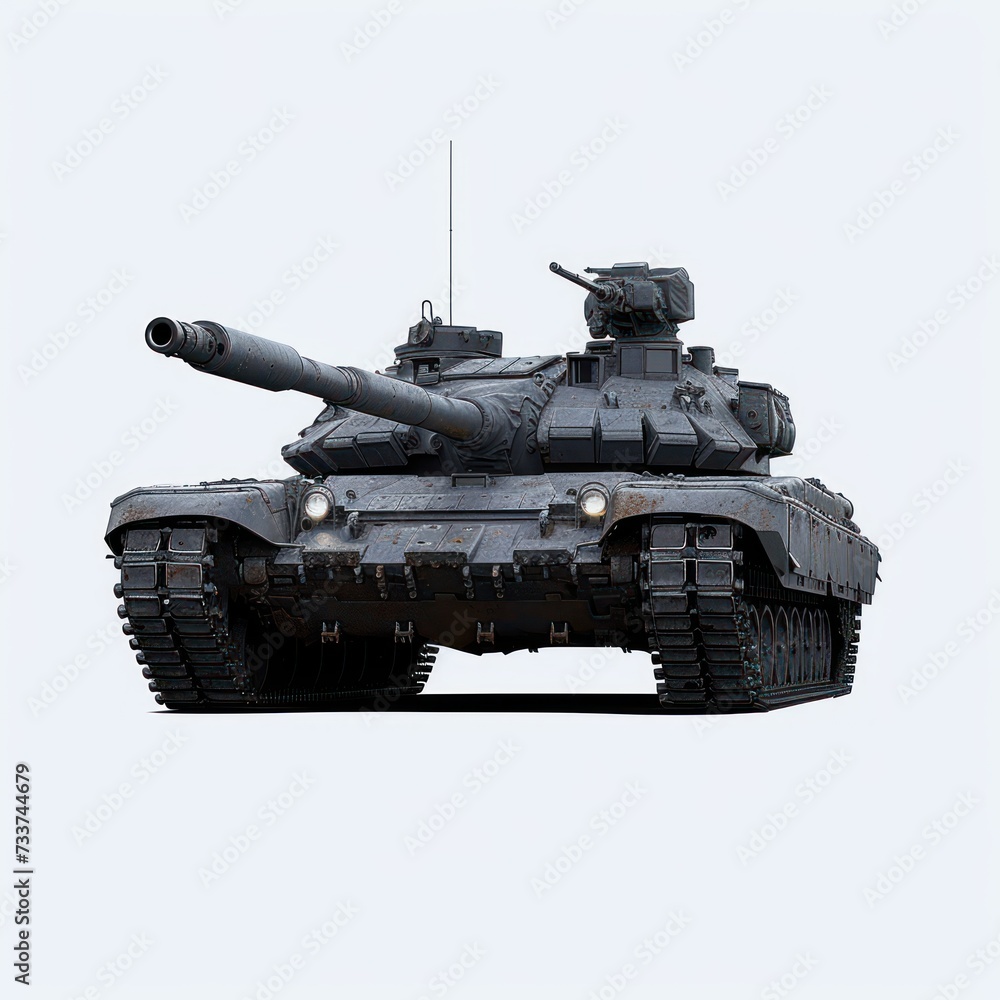 Military heavy battle tank isolated