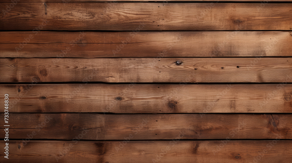 Horizontal wooden planks with rich textures and warm brown tones form a rustic background with one nail protruding slightly Horizontal wooden planks with rich textures and warm brown tones form a rustic background with one nail protruding slightly