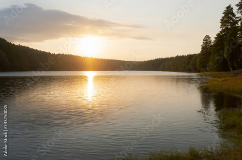 Wallpaper Mural sunset over the lake Torontodigital.ca