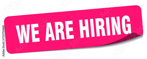 we are hiring sticker. we are hiring label