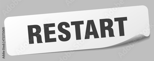 restart sticker. restart label