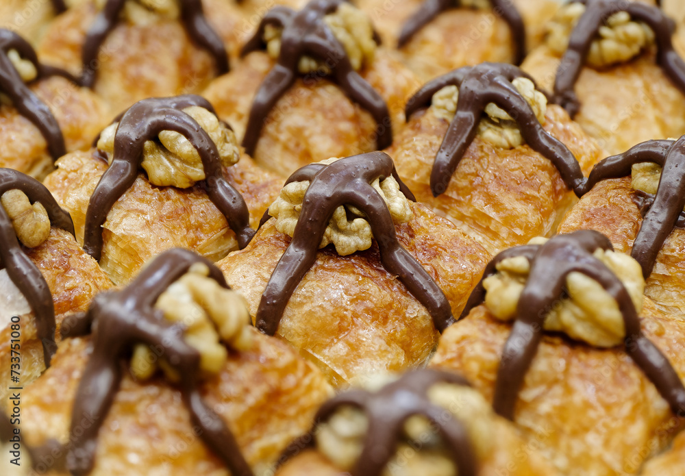 Traditional Turkish dessert, baklava Traditional Turkish dessert, baklava