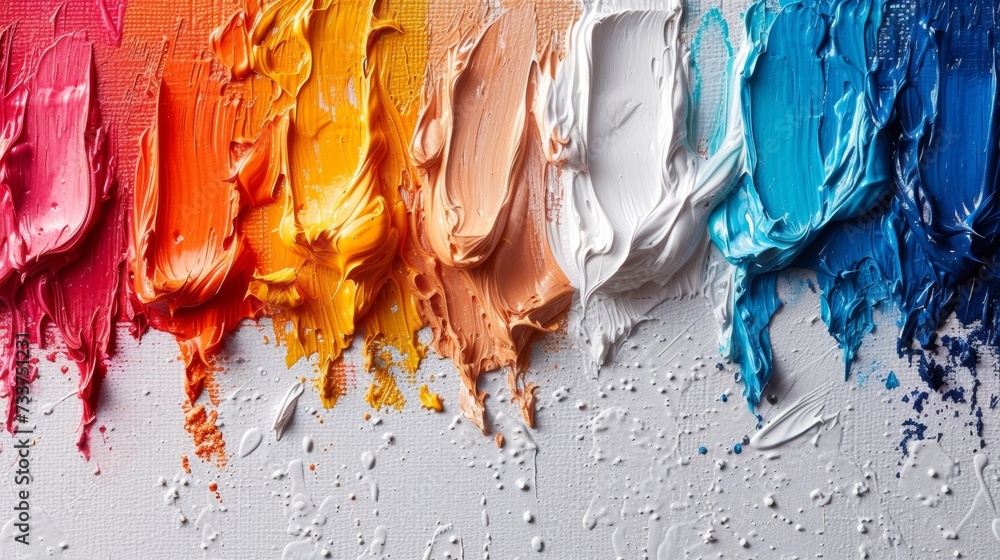 Artistic Explosion of Colorful Paint Strokes
