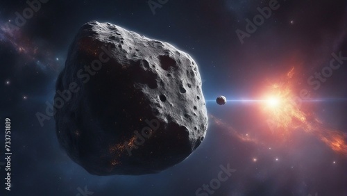 asteroid or meteor in space