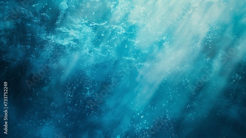 A teal aquatic world texture backdrop. © ckybe