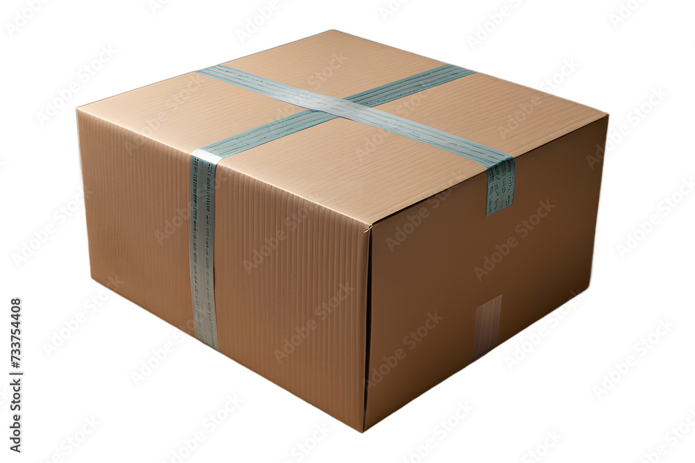 cardboard box isolated on white background, transparent background
