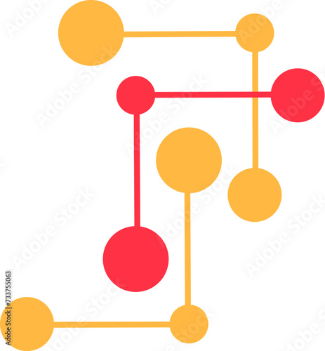 Community building and networking. Complex elements of network design, abstract techno element for modern and retro technological design. Simple color vector pictogram isolated on white background