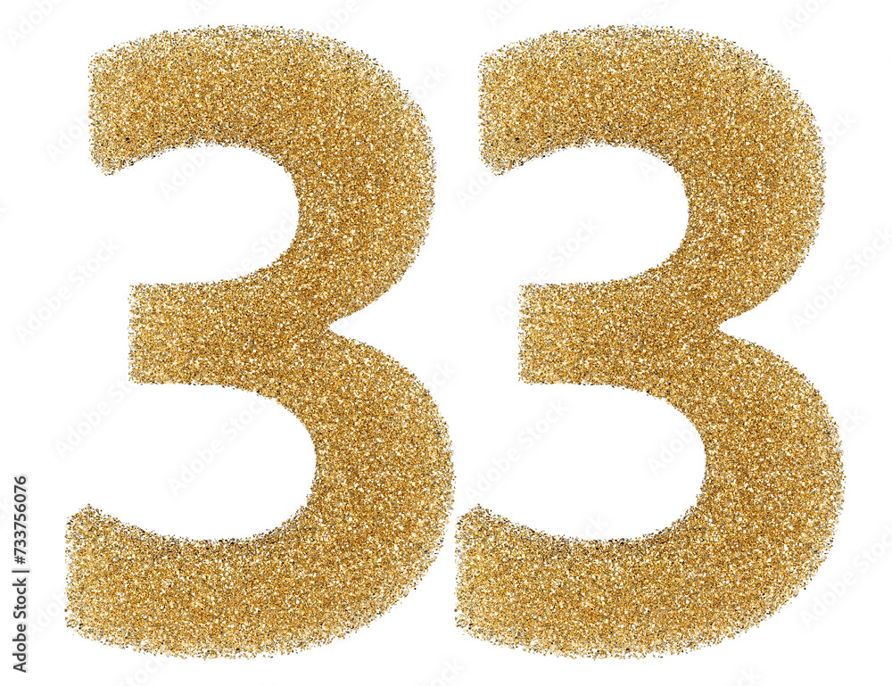 33 number gold glitter 33 number gold glitter