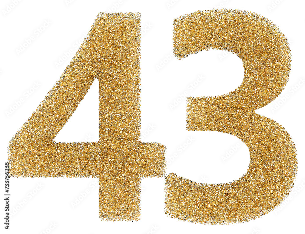43 number gold glitter 43 number gold glitter