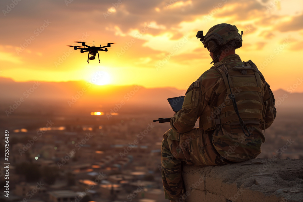 soldier and drone soldier and drone