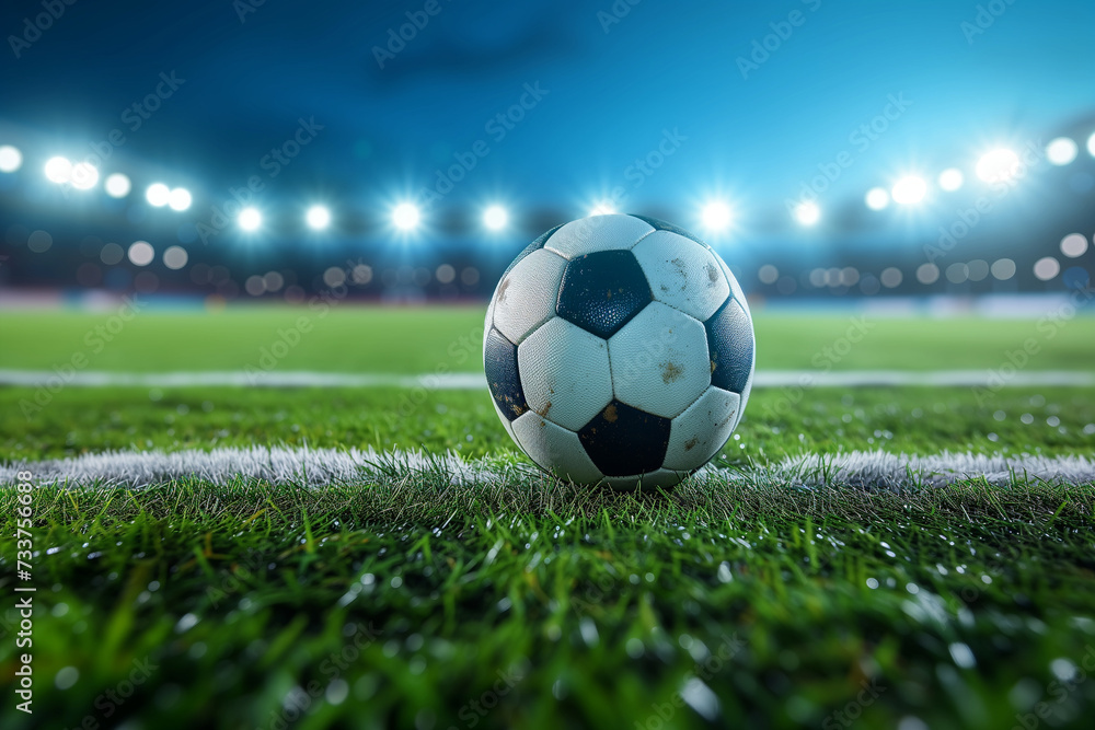 Obraz premium a soccer ball on the field