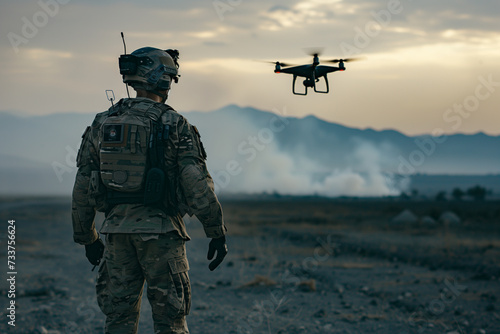 soldier and drone