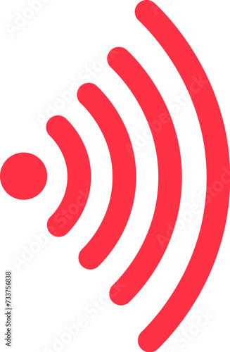 Wi-Fi wave technology. Wireless router to robust signal, abstract techno element for modern and retro technological design. Simple color vector pictogram isolated on white background