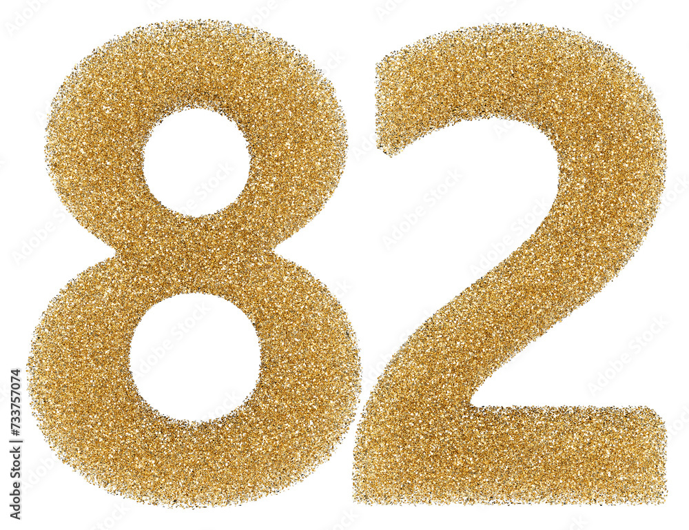 82 number gold glitter 82 number gold glitter