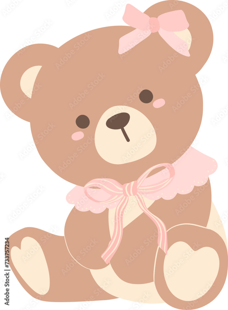 Coquette teddy bear with pink bow Coquette teddy bear with pink bow