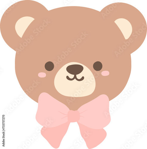 Coquette teddy bear with pink bow