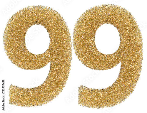 99 number gold glitter 