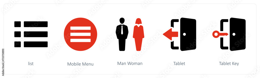 list, mobile menu, man woman list, mobile menu, man woman