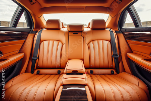 the rear seats of a luxury car photo