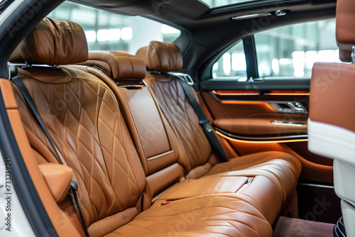 the rear seats of a luxury car © Anastasiia Trembach