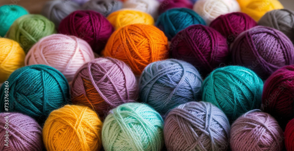 Close up texture of Wool yarn balls, background Close up texture of Wool yarn balls, background