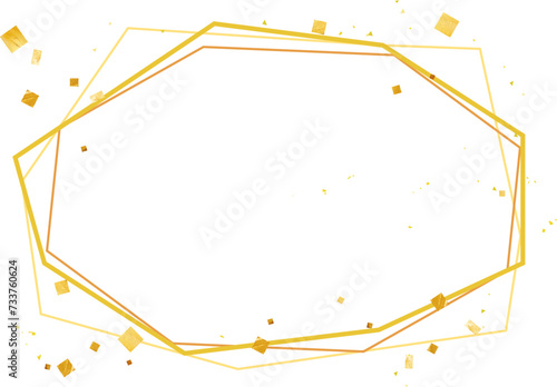 金色の枠と金粉装飾で構成したフレーム素材 photo