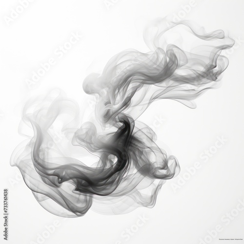 smoke or Clouds of ink smooth white background