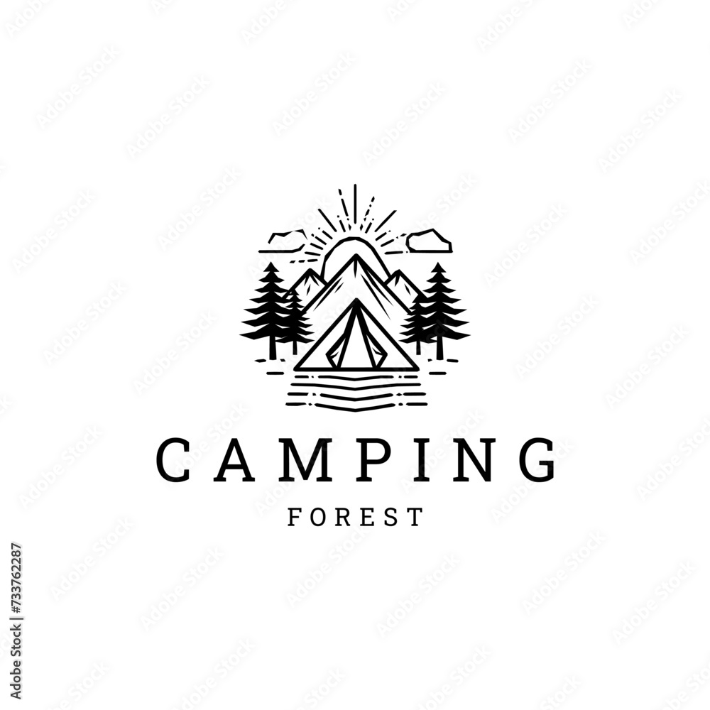 Camping logo vector icon design template Camping logo vector icon design template