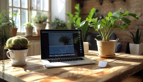 laptop on the table